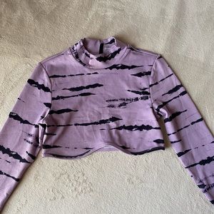 Purple Tiger print crop top.